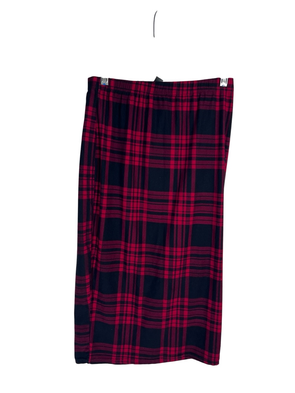 Women’s Red and Black Plaid Midi Skirt Size L